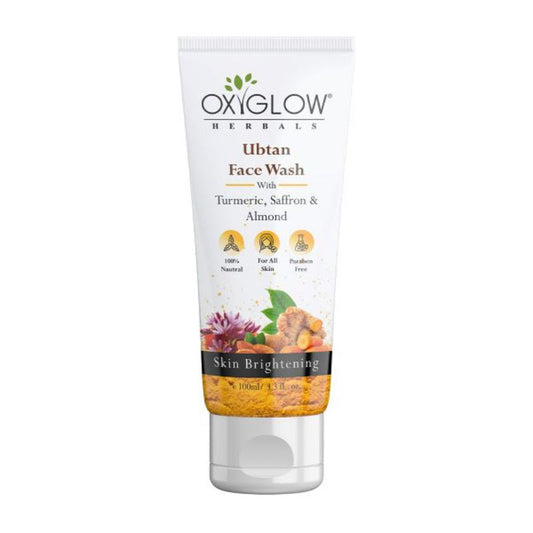 Oxyglow Herbals Ubtan Face Wash With Turmeric, Saffron & Almond