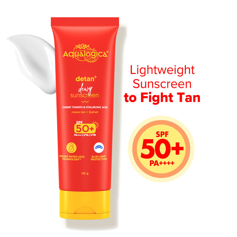 Aqualogica Detan+ Dewy Lightweight Sunscreen Gel SPF 50+ PA++++ for Normal & Dry Skin