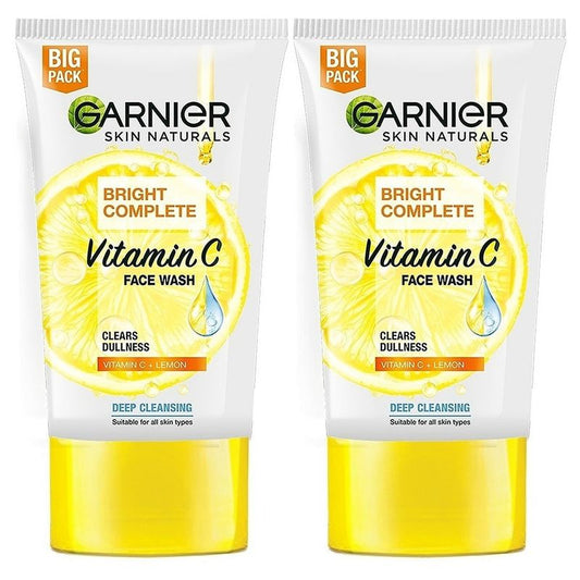 Garnier Bright Complete Vitamin C Face Wash For Brighter Skin (Pack of 2) | 150gm Each