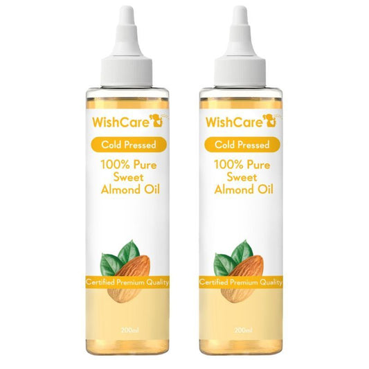 Wishcare 100% Pure Cold Pressed Badam Rogan Sweet Almond Oil For Hair & Glowing Skin - Pack Of 2
