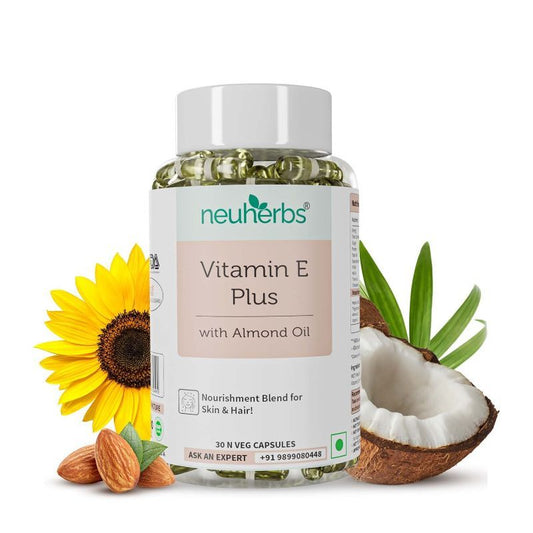Neuherbs Vitamin E Plus from Sunflower and Almond Oil for Skin & Hair Glow with No Preservatives