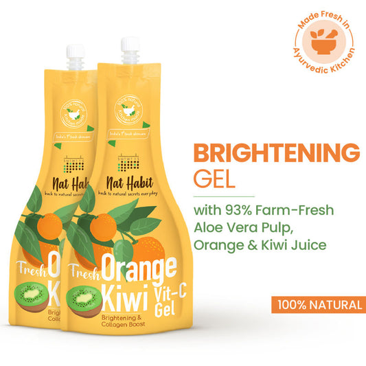 Nat Habit Fresh Orange Kiwi Vit-C Gel for Brightening & Collagen Boost - Pack of 2