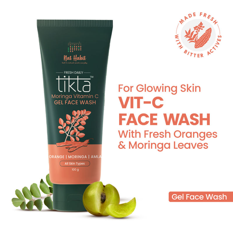 Nat Habit Moringa Vitamin C Foaming Face Wash For Acne Prone Skin Gentle Cleansing, Combination Skin