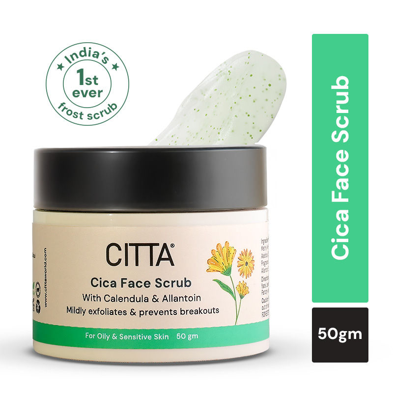 CITTA 3in1 Cica Face Scrub For Tan, Dead Skin Removal - India’s 1st Clear Frosted Face Scrub