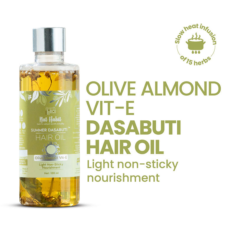 Nat Habit Summer Dasabuti Hair Oil Olive Almond Vit-E