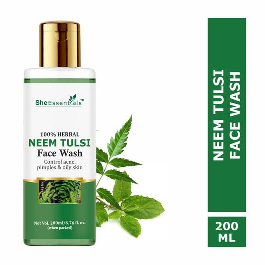 She Essentials Neem & Tulsi Face Wash For Acne, Ageing, Wrinkle Control