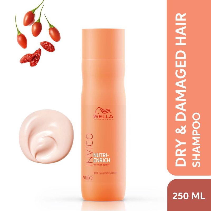 Wella Professionals Invigo Nutri-Enrich Shampoo for Dry, Frizzy & Damaged Hair with Goji Berry & Vitamin E