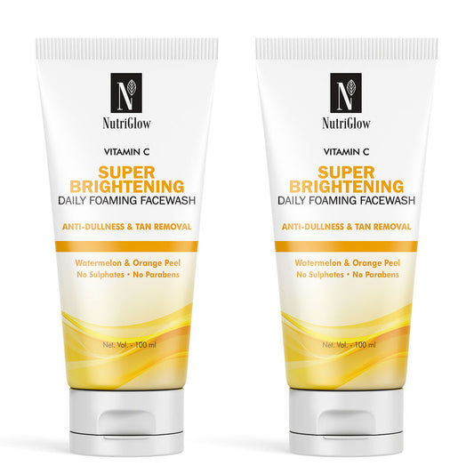 NutriGlow Vitamin C Super Brightening Daily Foaming Face Wash - Set of 2
