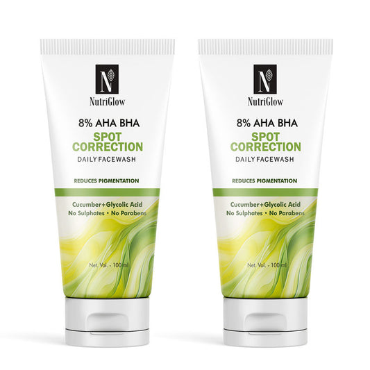 NutriGlow AHA BHA Spot Correction Daily Face Wash - Set of 2