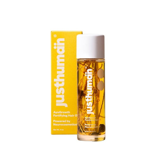 Justhuman AyuGrowth Fortifying Hair Oil Ayurvedic Elixir Reduce HairFall Bhringraj,Amla,Vetiver root