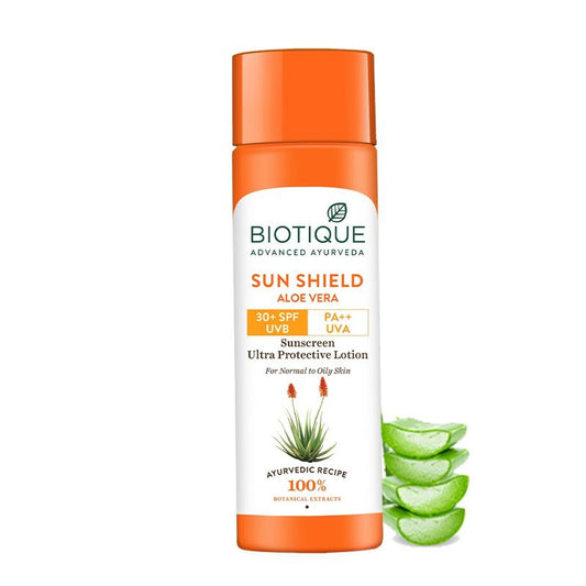 Biotique SUN SHIELD Aloe Vera Ultra Protective Lotion SPF 30+ UVB PA++ UVA Sunscreen
