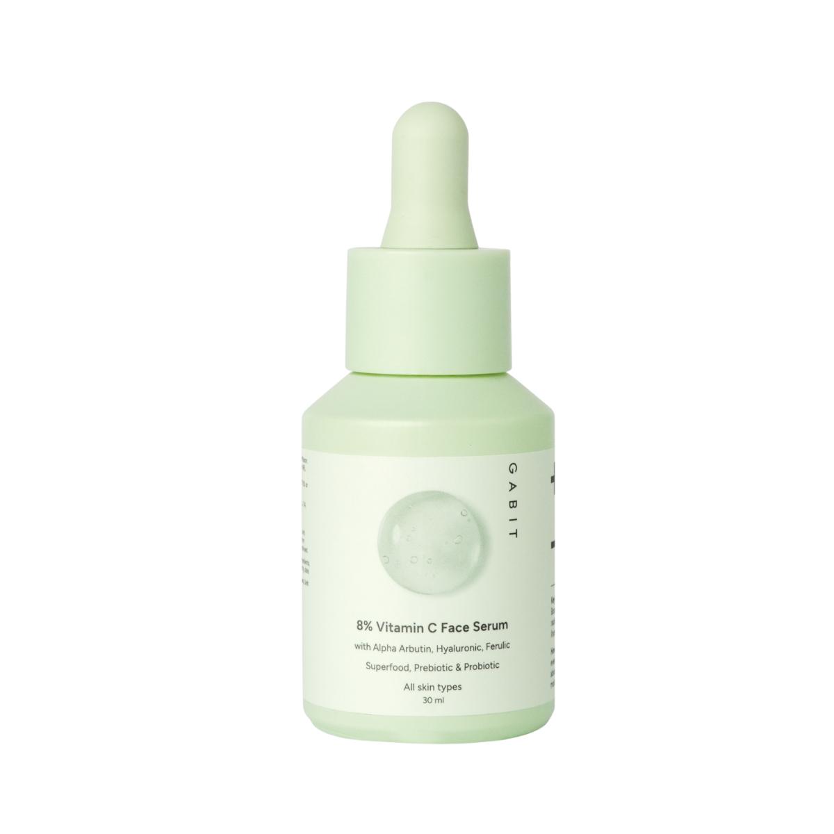 GABIT 8% VITAMIN C FACE SERUM FOR PIGMENTATION & DARK SPOTS WITH ALPHA ARBUTIN, HYALURONIC & FERULIC(30ML)