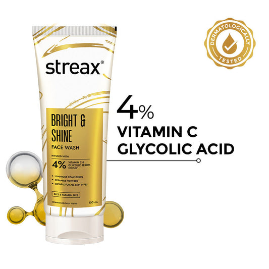 Streax Skin Bright & Shine Face Wash Cleanser For Brightening, Dark Spots Reduction