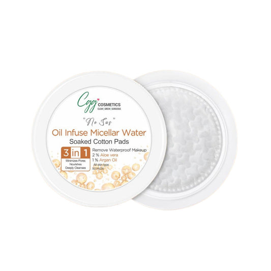 CGG Cosmetics no sus Oil Infuse micellar water soaked cotton pads Makeup Remover