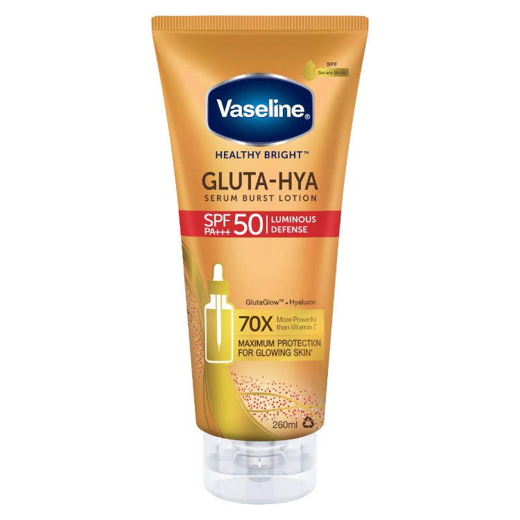 Vaseline Healthy Bright Gluta-Hya Serum Burst Lotion Luminous Defence Spf50 260Ml