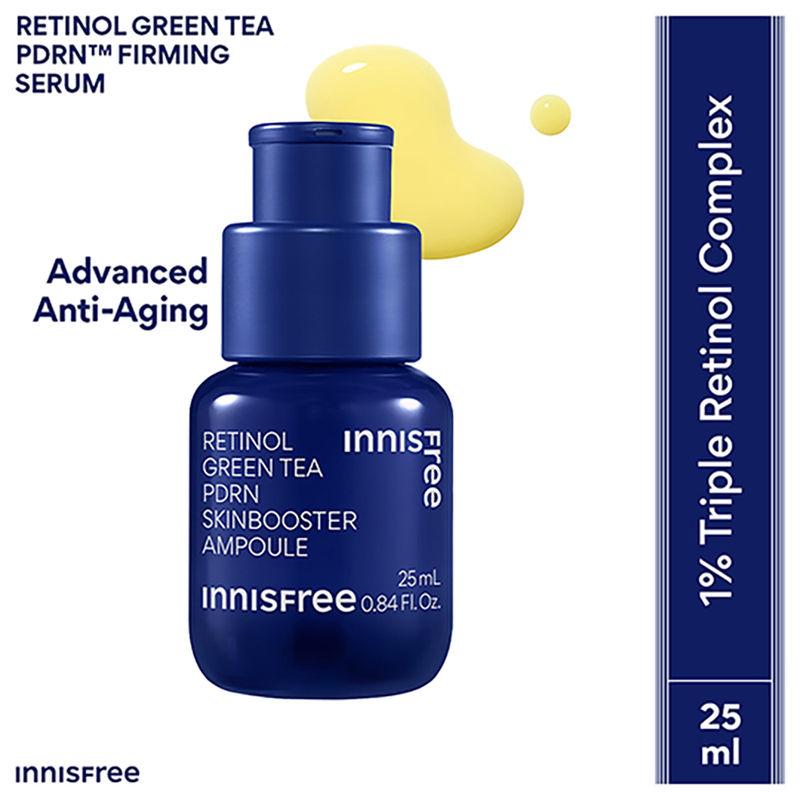 Innisfree 1% Retinol Green Tea VEGAN PDRN Ampoule – Anti-Aging, Brightening & Skin-Soothing Serum