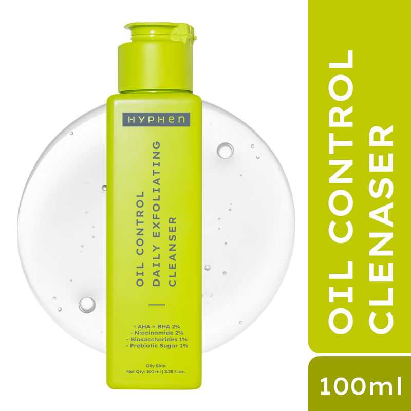 Hyphen Oil Control Daily Exfoliating Cleanser 2% AHA + BHA Salicylic Acid Face Wash For Oily Skin & Acne