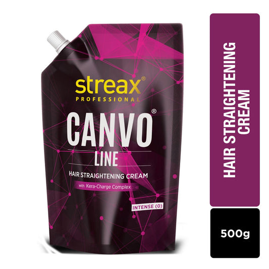 Streax Professional Canvoline hair straightening cream For curly & frizzy hair, Intense