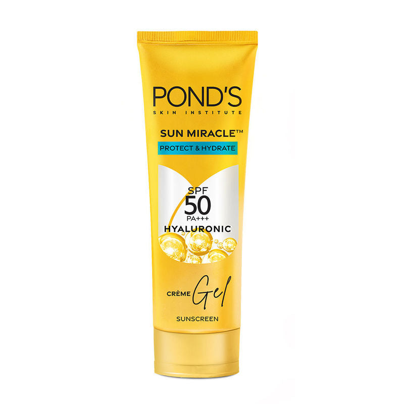 PONDS Sun Miracle SPF 50 PA+++ Crème Gel Sunscreen - Protect & Hydrate, With Hyaluronic Acid