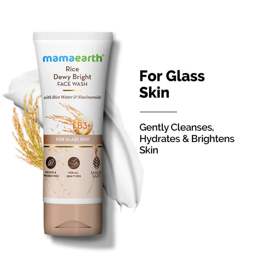 Mamaearth Rice Face Wash With Rice Water & Niacinamide For Glass Skin