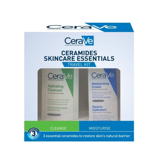 Cerave Ceramides Skincare Essentials Travel Kit (Hydrating Cleanser 88Ml + Moisturizing Cream 15Ml)