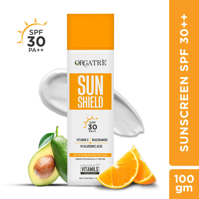 Orgatre Lightweight Sunscreen SPF 30 PA+++ With Vitamin C, Niacinamide, SunSheild UVA/UVB Protection