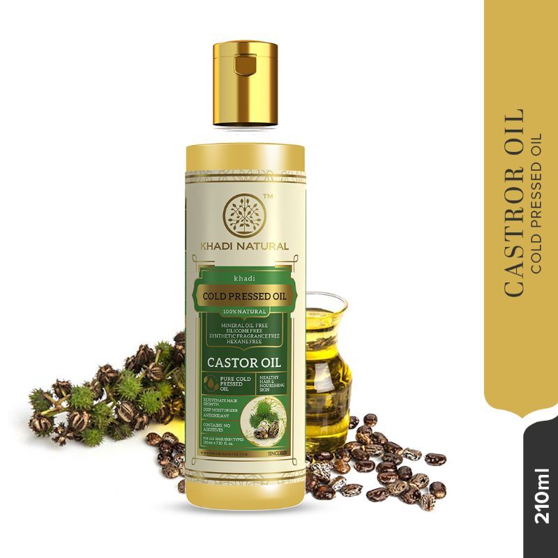 Khadi Natural Cold Pressed Natural Castor Hair & Skin Oil - SLS & Mineral Oil Free