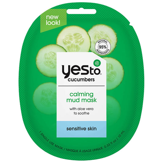 cucumbers calming mud mask with aloe vera to soothe sensitive skin – single use