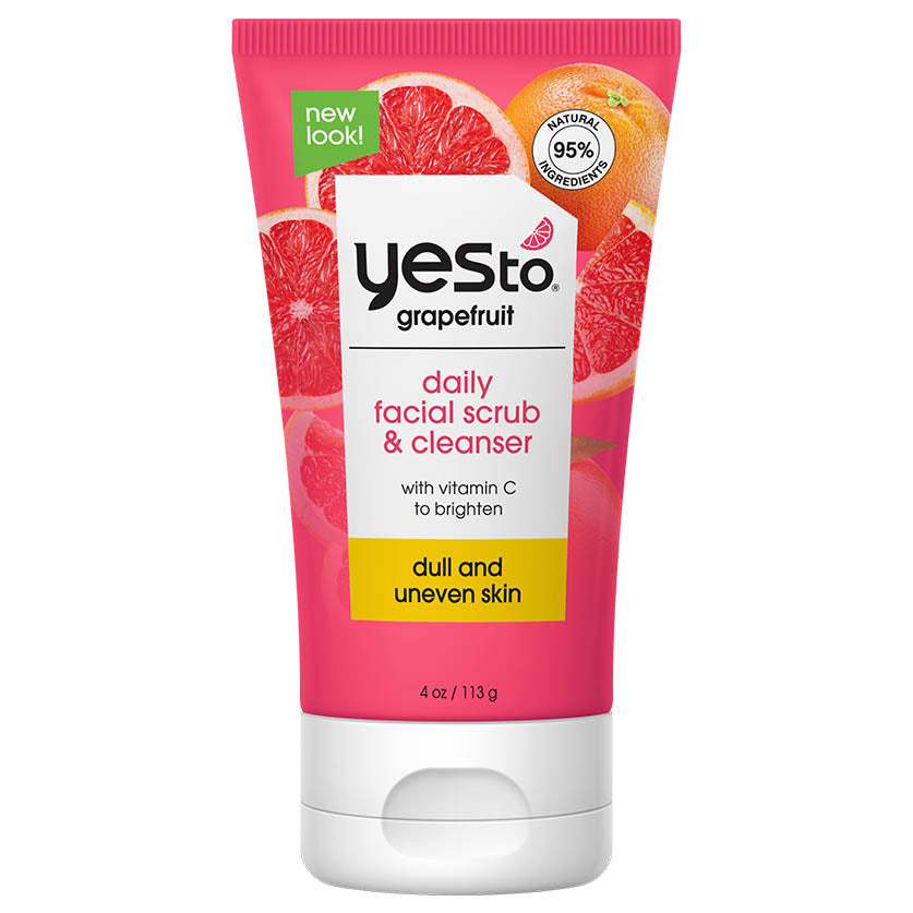 grapefruit daily facial scrub & cleanser with vitamin C to brighten dull and uneven skin