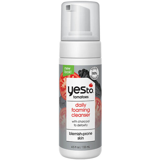 tomatoes daily foaming cleanser with charcoal to detoxify blemish-prone skin