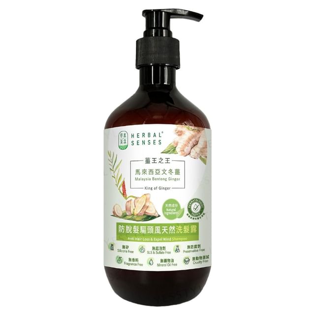 Herbal Senses - King of Ginger Malaysia Bentong Ginger Anti Hair Loss & Expel Wind Shampoo