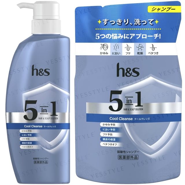 h&s 5-in-1 Hair & Scalp Solution Cool Cleanse Shampoo 850g Refill