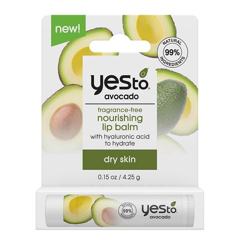 avocado fragrance-free nourishing lip balm with hyaluronic acid to hydrate dry skin
