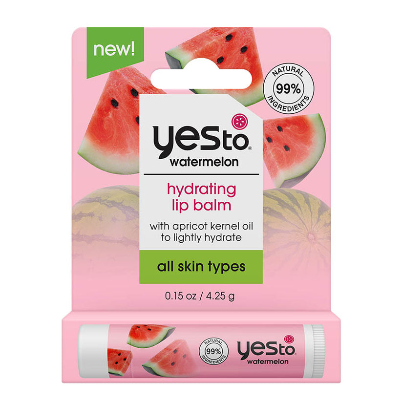 watermelon hydrating lip balm with apricot kernel oil to lightly hydrate all skin types