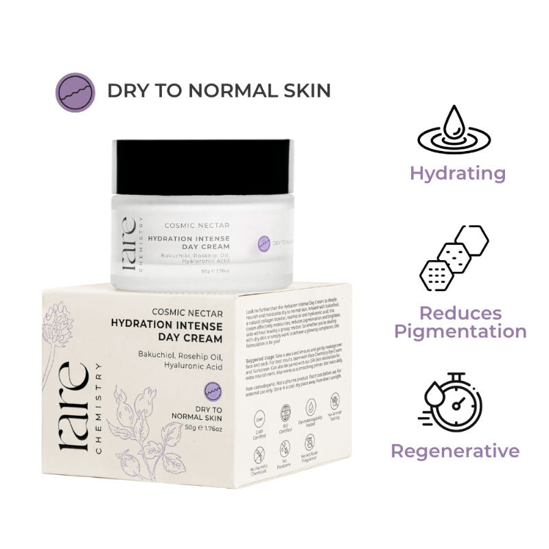 Rare Chemistry Cosmic Nectar Hydration Intense Day Cream For Dry & Normal Skin, Bakuchiol Ha