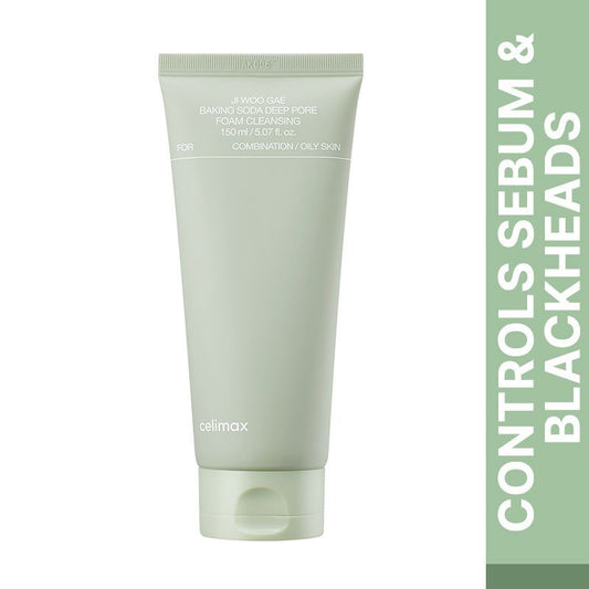 Celimax Baking Soda Korean Foam Cleanser - With Salicylic Acid, Ceramides For Oily/Combination Skin