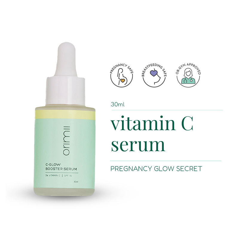 Orimii 3% Vitamin C Face Serum with SPF 15 for Glowing Skin - Pregnancy Safe