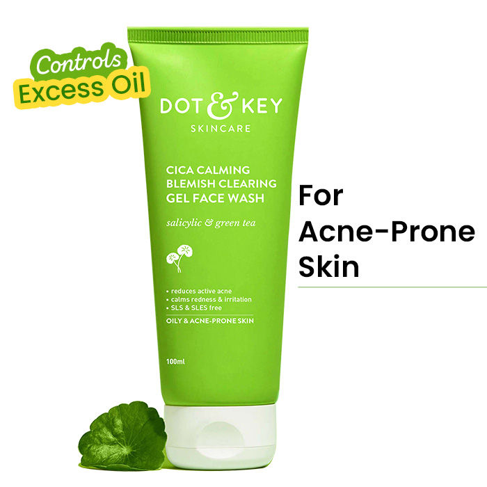 Dot & Key Cica Salicylic & Green Tea Facewash For Acne Prone & Oily Skin, Cleanses Pores & Excess Oil