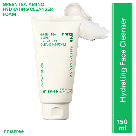 Innisfree Green Tea Amino Acid Foam Cleanser - Hydrating, Soft & Rich Cleanser For Daily Use
