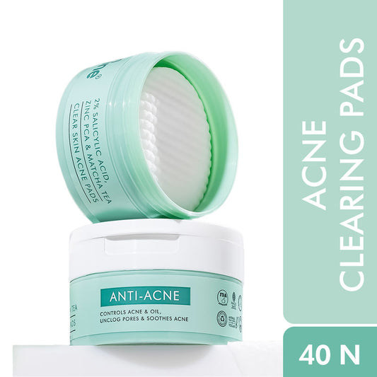 MCaffeine 2% Salicylic Acid & Zinc Anti-Acne Pads For Clear Skin Serum Pads With Matcha Tea