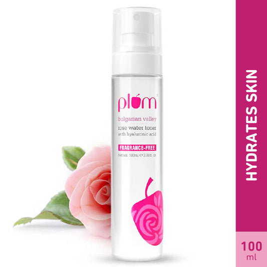 Plum Bulgarian Valley Rose Water Alcohol-Free Spray Toner With Hyaluronic Acid, Hydrates & Refreshes