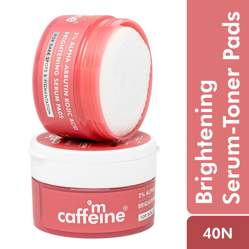 MCaffeine CLEAR GLOW 2% Alpha Arbutin Kojic Acid Brightening Serum Pads
