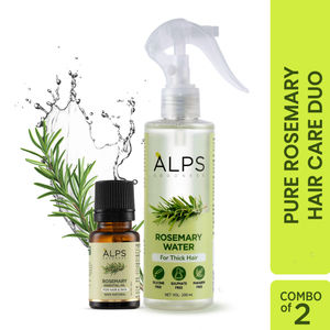 Alps Goodness Rosemary Haircare Power Duo with Rosemary Water (200 ml) & Rosemary Essential Oil (10 ml) | For Thick-Long Hair | Hair Growth Experts