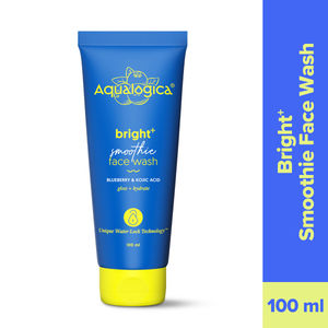 Aqualogica Bright+ Smoothie Face Wash | Brightening Face Wash for Glowing Skin | Deep Cleansing & Gentle Exfoliation | With Blueberry, Kojic Acid, AHAs & BHAs | For All Skin Types | For Men & Women | 100 ml