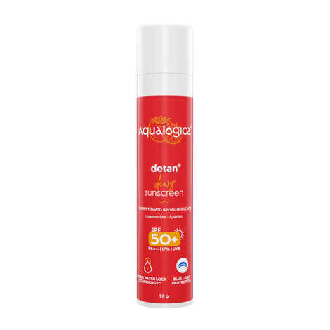 Aqualogica Detan+ Dewy Lightweight Sunscreen Gel SPF 50+ PA++++ for Normal & Dry Skin 50gm