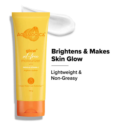 Aqualogica Glow+ Oil Free Moisturizer with Papaya & Vitamin C for Glowing Skin - 100 gm