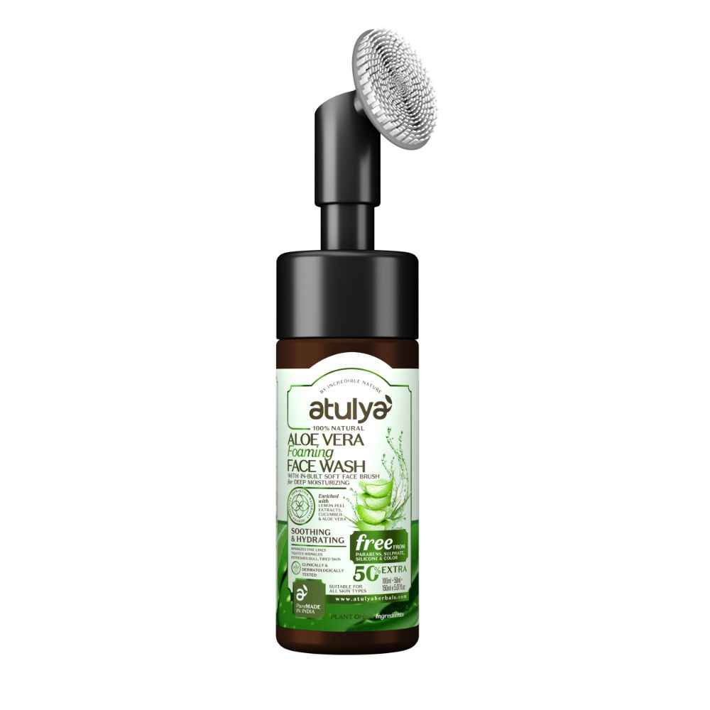 Atulya Aloe Vera Foaming Face Wash With In-Built Soft Face Brush 150 ml