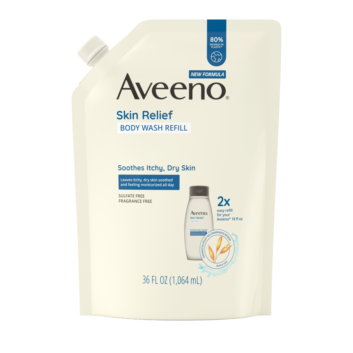 Skin Relief Fragrance-Free Body Wash, Sensitive Skin Refill