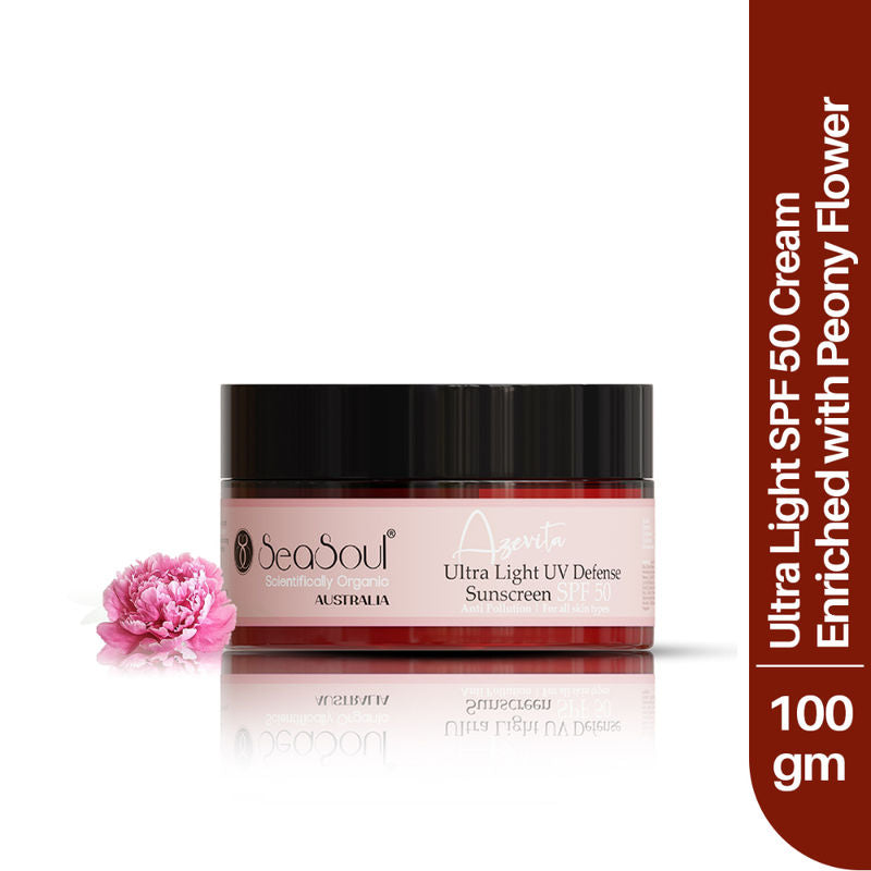 SeaSoul SPF 50 Sunscreen Cream for Broad Spectrum UVA & UVB Protection, Skin Brightening