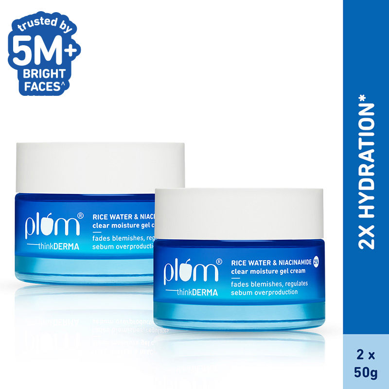 Plum 2% Niacinamide & Rice Water Daily Brightening Gel Cream Duo